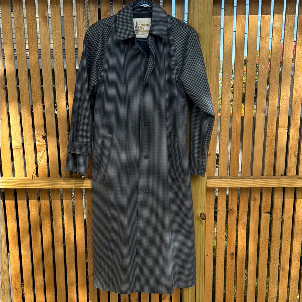 Vintage London Fog Navy Houndstooth Jacket Size 6